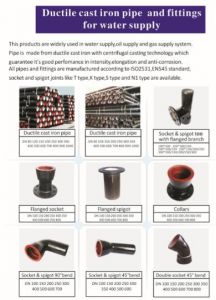 Dci Pipes and Fittings for Water Supply, Ci Pipes and Fittings for Drainage